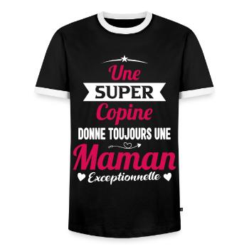 Copine future maman mère cadeau drôle naissance - T-shirt contrasté Homme - noir/blanc - Devant - AI Model Female 172 light (172cm) & AI Model Male 178 light (178cm)