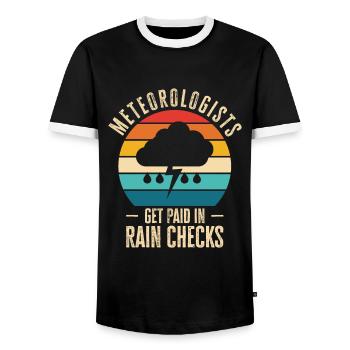 Storm Hunter Tornados Storm Chaser Gift - Men's Ringer Shirt - black/white - Front - AI Model Female 172 light (172cm) & AI Model Male 178 light (178cm)