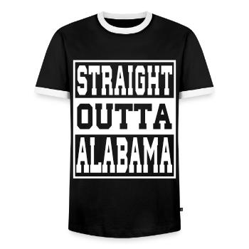 Alabama Saying Funny Alabama Gift - Men's Ringer Shirt - black/white - Front - AI Model Female 172 light (172cm) & AI Model Male 178 light (178cm)