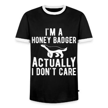 Lustiger Honigdachs - Männer Kontrast-T-Shirt - Schwarz/Weiß - Vorne - AI Model Female 172 light (172cm) & AI Model Male 178 light (178cm)
