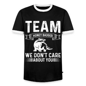 Funny honey badger - Men's Ringer Shirt - black/white - Front - AI Model Female 172 light (172cm) & AI Model Male 178 light (178cm)
