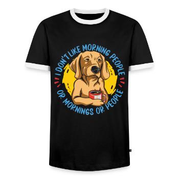 Golden Retriever - Men's Ringer Shirt - black/white - Front - AI Model Female 172 light (172cm) & AI Model Male 178 light (178cm)
