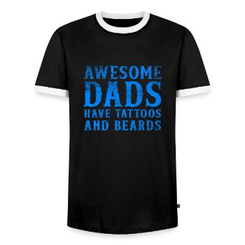 Tatouage Barbe Papa Père Tatouage Cadeau Cool - T-shirt contrasté Homme - noir/blanc - Devant - AI Model Female 172 light (172cm) & AI Model Male 178 light (178cm)