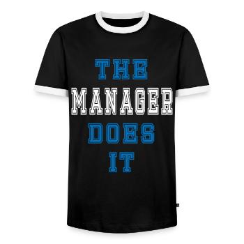 The Manager does it Manager Geschenk - Männer Kontrast-T-Shirt - Schwarz/Weiß - Vorne - AI Model Female 172 light (172cm) & AI Model Male 178 light (178cm)