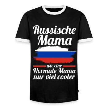 Russin Russische Mama Russland Mutter - Männer Kontrast-T-Shirt - Schwarz/Weiß - Vorne - AI Model Female 172 light (172cm) & AI Model Male 178 light (178cm)