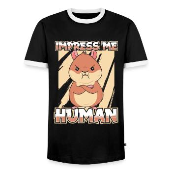 Hamster - Männer Kontrast-T-Shirt - Schwarz/Weiß - Vorne - AI Model Female 172 light (172cm) & AI Model Male 178 light (178cm)