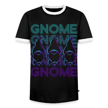 Gnome Elfe Nain Rétro - T-shirt contrasté Homme - noir/blanc - Devant - AI Model Female 172 light (172cm) & AI Model Male 178 light (178cm)