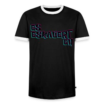 Es Eskaliert Eh Techno Rave - Männer Kontrast-T-Shirt - Schwarz/Weiß - Vorne - AI Model Female 172 light (172cm) & AI Model Male 178 light (178cm)