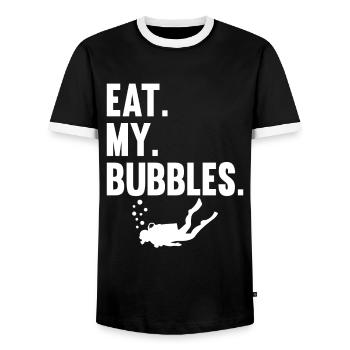 Scuba Diving Divers Diving - Men's Ringer Shirt - black/white - Front - AI Model Female 172 light (172cm) & AI Model Male 178 light (178cm)