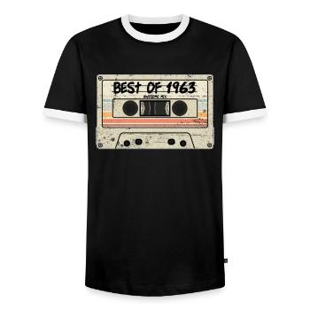 Best of 1963 - Männer Kontrast-T-Shirt - Schwarz/Weiß - Vorne - AI Model Female 172 light (172cm) & AI Model Male 178 light (178cm)