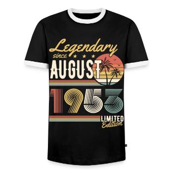 Légendaire depuis août 1953 Édition limitée - T-shirt contrasté Homme - noir/blanc - Devant - AI Model Female 172 light (172cm) & AI Model Male 178 light (178cm)