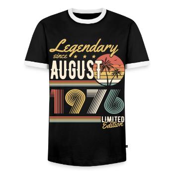 Légendaire depuis août 1976 Édition Limitée - T-shirt contrasté Homme - noir/blanc - Devant - AI Model Female 172 light (172cm) & AI Model Male 178 light (178cm)