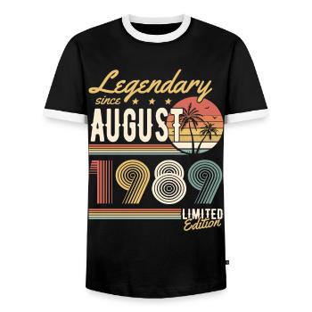 Légendaire depuis août 1989 Édition limitée - T-shirt contrasté Homme - noir/blanc - Devant - AI Model Female 172 light (172cm) & AI Model Male 178 light (178cm)
