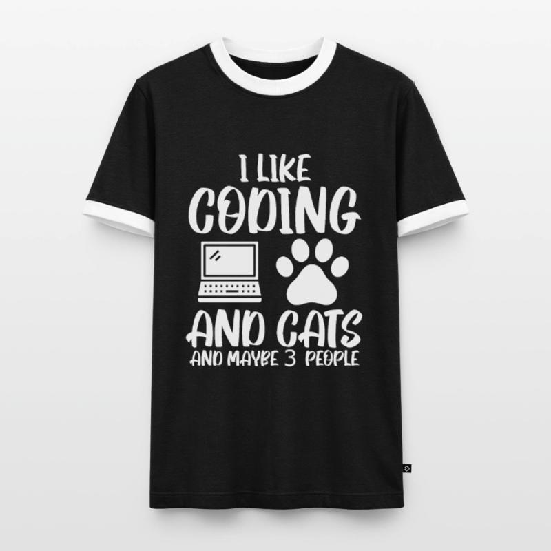 Programmer Cat Coding Developer Computer Science Men's Ringer Shirt