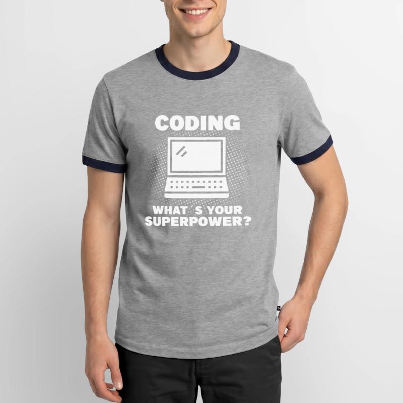 Programmeur de codage Coder Développeur de logiciels T-shirt contrasté Homme