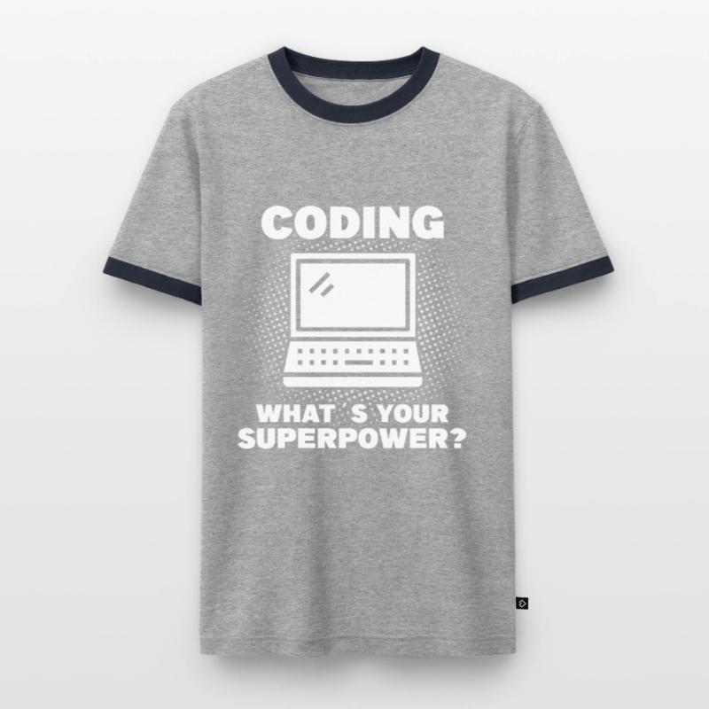 Programmeur de codage Coder Développeur de logiciels T-shirt contrasté Homme