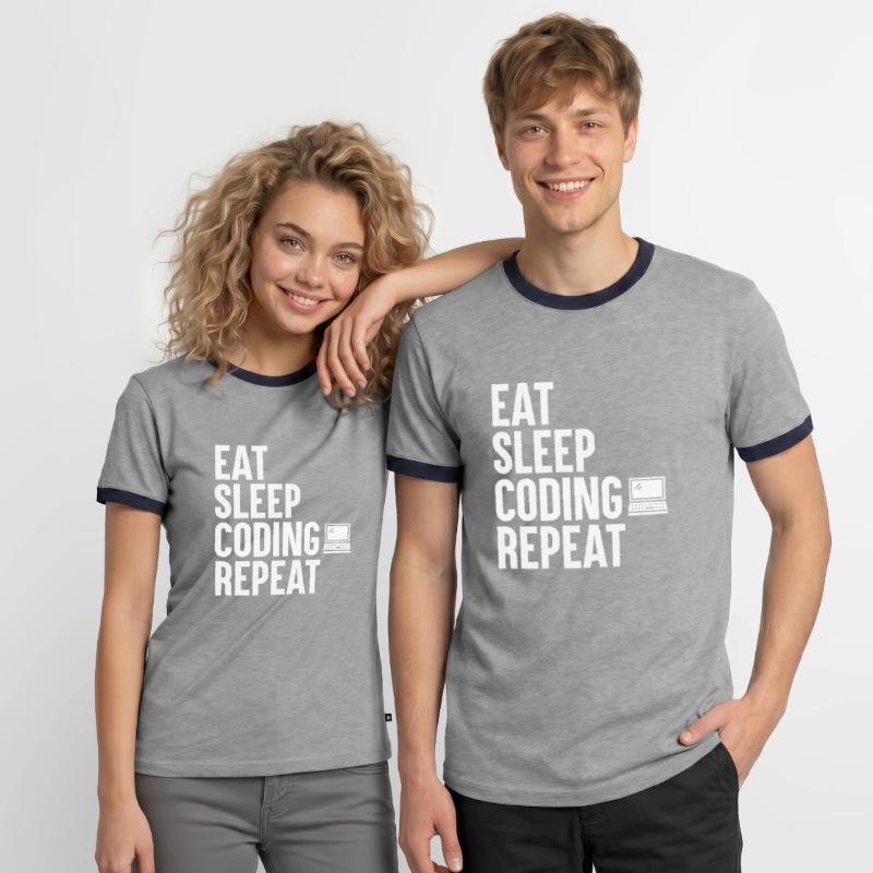 Programmeur de codage Coder Développeur de logiciels T-shirt contrasté Homme