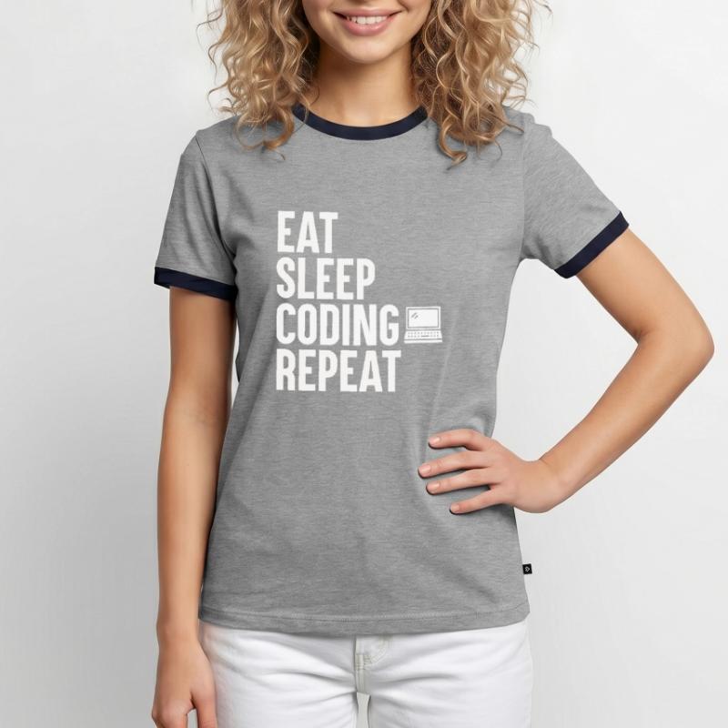 Programmeur de codage Coder Développeur de logiciels T-shirt contrasté Homme