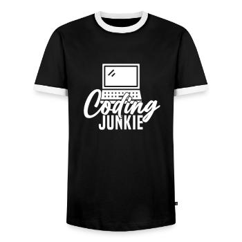 Programmierer Coding Entwickler Informatik - Männer Kontrast-T-Shirt - Schwarz/Weiß - Vorne - AI Model Female 172 light (172cm) & AI Model Male 178 light (178cm)