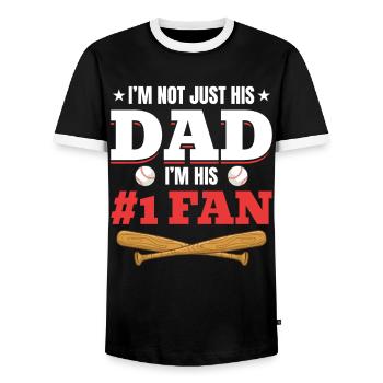 Baseball Dad Stolzer Vater Baseball Sohn - Männer Kontrast-T-Shirt - Schwarz/Weiß - Vorne - AI Model Female 172 light (172cm) & AI Model Male 178 light (178cm)