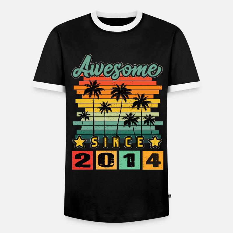 Awesome Since 2014 - Men's Ringer Shirt - black/white