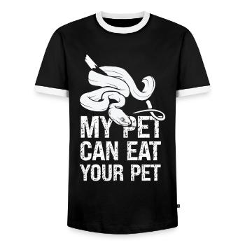 Serpent Serpent Mon animal de compagnie peut manger votre - T-shirt contrasté Homme - noir/blanc - Devant - AI Model Female 172 light (172cm) & AI Model Male 178 light (178cm)