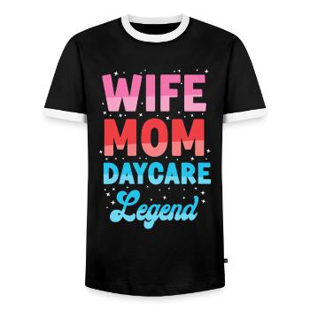 Fournisseur de services de garde d’enfants Enseignant - T-shirt contrasté Homme - noir/blanc - Devant - AI Model Female 172 light (172cm) & AI Model Male 178 light (178cm)