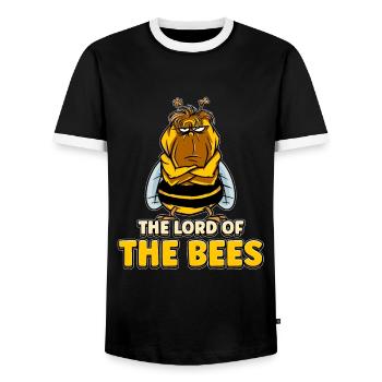 Lord of bees Beekeepers Bee whisper Bee - Men's Ringer Shirt - black/white - Front - AI Model Female 172 light (172cm) & AI Model Male 178 light (178cm)