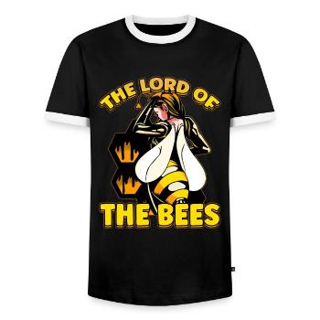 Lord of bees Beekeepers Bee whisper Bee - Men's Ringer Shirt - black/white - Front - AI Model Female 172 light (172cm) & AI Model Male 178 light (178cm)