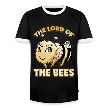 Lord of bees Beekeepers Bee whisper Bee - Men's Ringer Shirt - black/white - Front - AI Model Female 172 light (172cm) & AI Model Male 178 light (178cm)