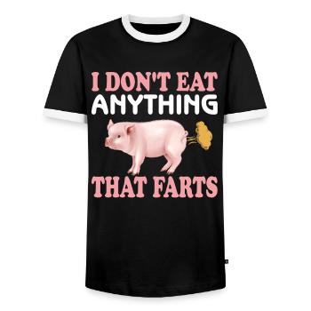 Vegetarian Vegan Vegan Veggie Animal Welfare Vegetables - Men's Ringer Shirt - black/white - Front - AI Model Female 172 light (172cm) & AI Model Male 178 light (178cm)