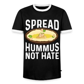 Vegetarian Vegan Vegan Veggie Animal Welfare Vegetables - Men's Ringer Shirt - black/white - Front - AI Model Female 172 light (172cm) & AI Model Male 178 light (178cm)
