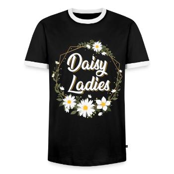 Hobby Jardinier Jardinier Fleur d’Oie - T-shirt contrasté Homme - noir/blanc - Devant - AI Model Female 172 light (172cm) & AI Model Male 178 light (178cm)