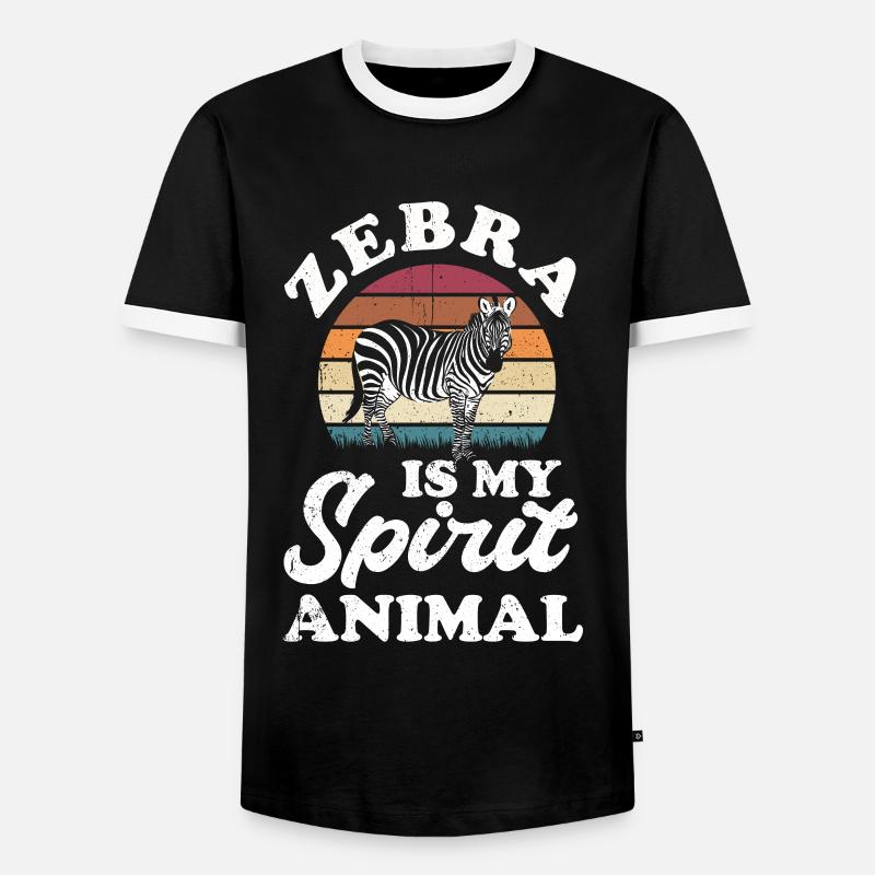 Zebra - Männer Kontrast-T-Shirt - Schwarz/Weiß