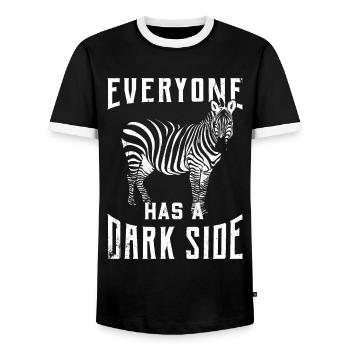 Zebra Geschenk Schwarz-weiß Safari Savanne Steppe - Männer Kontrast-T-Shirt - Schwarz/Weiß - Vorne - AI Model Female 172 light (172cm) & AI Model Male 178 light (178cm)