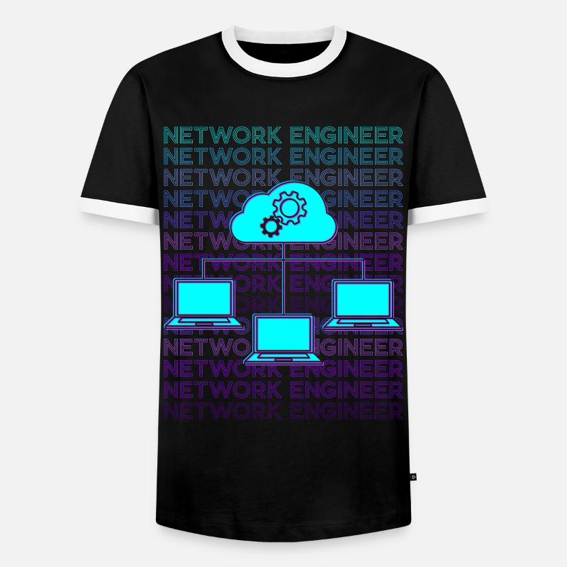 Network Engineer Network Technology Retro Men's Ringer Shirt