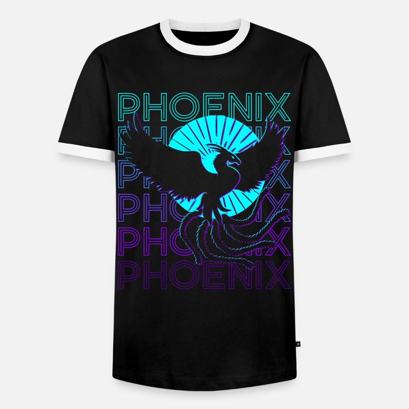 Phoenix Retro - Männer Kontrast-T-Shirt - Schwarz/Weiß