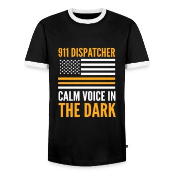 Notruf Disponent Notfall Ersthelfer Notfall-Di - Männer Kontrast-T-Shirt - Schwarz/Weiß - Vorne - AI Model Female 172 light (172cm) & AI Model Male 178 light (178cm)