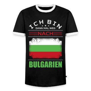 Ich Bin Dann Mal Weg Nach Bulgarien Fahne Urlaub - Männer Kontrast-T-Shirt - Schwarz/Weiß - Vorne - AI Model Female 172 light (172cm) & AI Model Male 178 light (178cm)