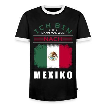 Ich Bin Dann Mal Weg Nach Mexico Fahne Urlaub - Männer Kontrast-T-Shirt - Schwarz/Weiß - Vorne - AI Model Female 172 light (172cm) & AI Model Male 178 light (178cm)