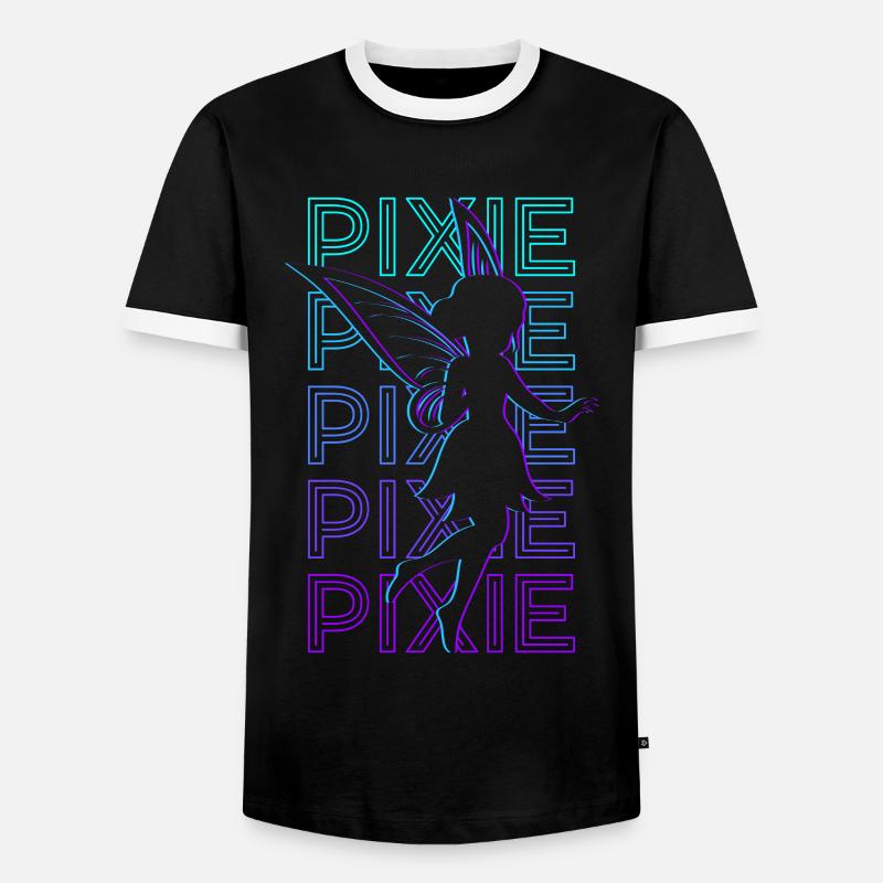 Pixie Fée Rétro - T-shirt contrasté Homme - noir/blanc