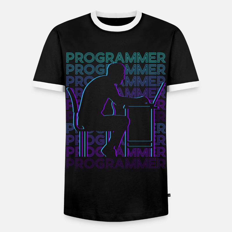 Programmer Computer Programming Encoding Gee - Men's Ringer Shirt - black/white