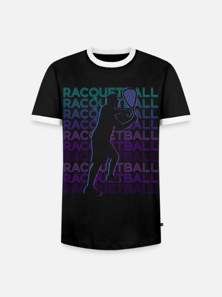 Racquetball Spieler Retro - Männer Kontrast-T-Shirt - Schwarz/Weiß