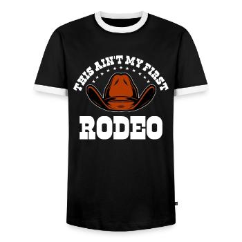 Rodéo Western Cowboy Wild West Retro Horse - T-shirt contrasté Homme - noir/blanc - Devant - AI Model Female 172 light (172cm) & AI Model Male 178 light (178cm)