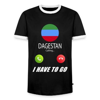 Dagestan calls lusiger flags saying - Men's Ringer Shirt - black/white - Front - AI Model Female 172 light (172cm) & AI Model Male 178 light (178cm)