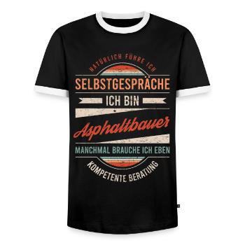 Asphaltbauer Arbeitskollege Kollege Geschenk Retro - Männer Kontrast-T-Shirt - Schwarz/Weiß - Vorne - AI Model Female 172 light (172cm) & AI Model Male 178 light (178cm)