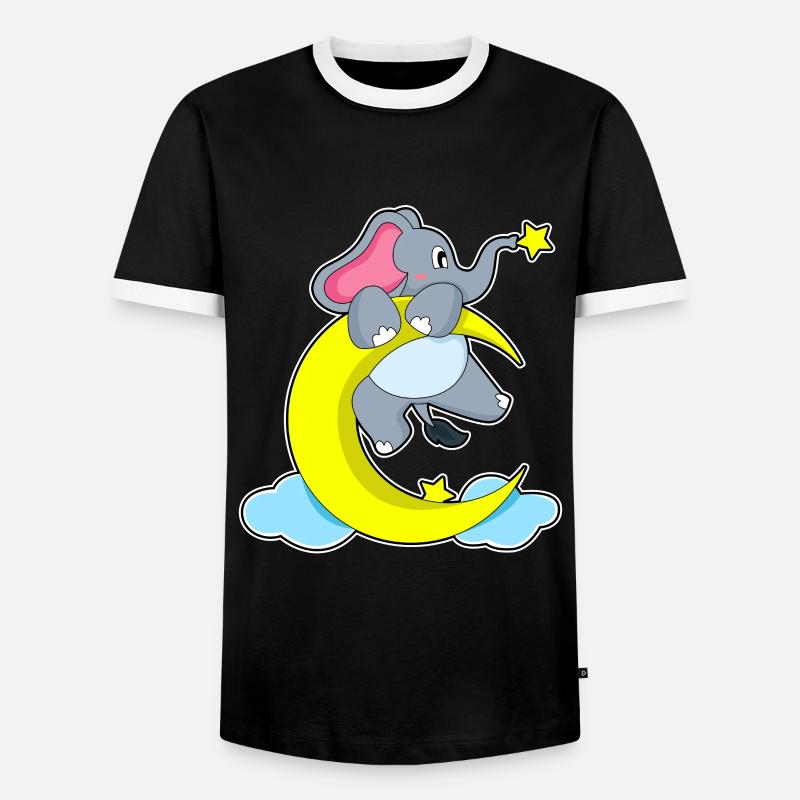 Elephant on clouds - Men's Ringer Shirt - black/white