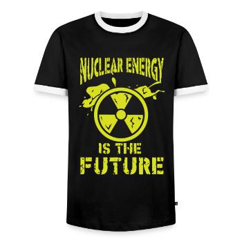 Atomkraftwerk AKW Atomkraft Nuclear Klimawandel - Männer Kontrast-T-Shirt - Schwarz/Weiß - Vorne - AI Model Female 172 light (172cm) & AI Model Male 178 light (178cm)