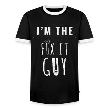 IM The Fix It Guy Handwerker Heimwerker - Männer Kontrast-T-Shirt - Schwarz/Weiß - Vorne - AI Model Female 172 light (172cm) & AI Model Male 178 light (178cm)