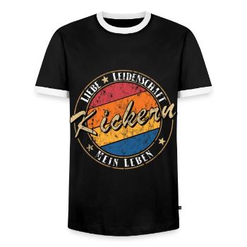 Baby-foot Table Retro Tshirt - T-shirt contrasté Homme - noir/blanc - Devant - AI Model Female 172 light (172cm) & AI Model Male 178 light (178cm)